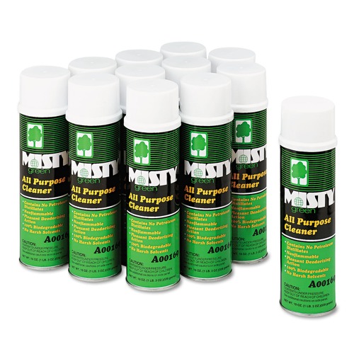 All-Purpose Cleaners | Misty 1001583 19 oz. Citrus Scent, Green All-Purpose Cleaner Aerosol Spray (12/Carton) image number 0