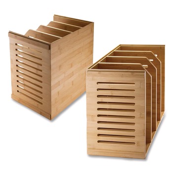 Officemate Bamboo Magazine File 14.09 x 14.41 x 14.41 Brown