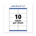 Office Jansan | Avery 05523 Waterproof 2 in. x 4 in. Address Labels for Laser Printers - White (10/Sheet, 50 Sheets/Pack) image number 4