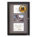  | Quartet 2363L Enclosed Swing Door 24 in. x 36 in. Fabric Cork Board - Graphite/Aluminum image number 1