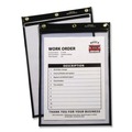 Sheet Protectors | C-Line 46058 Super Heavy-Duty Top Load 5 in. x 8 in. Insert Stitched Shop Ticket Holders - Clear Front, Black Border (25/Box) image number 3