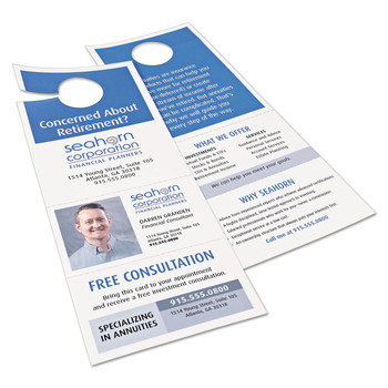 Avery 4.25 in. x 11 in. 65 lbs. Cover Weight 97 Bright Door Hanger with Tear-Away Cards - White (80/Pack)