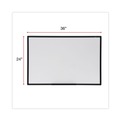 Office Jansan | Universal UNV43628 36 in. x 24 in. Design Series Deluxe Dry Erase Board - White Surface, Black Anodized Aluminum Frame image number 2