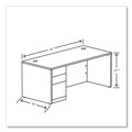 Office Desks & Workstations | HON H105898L.LKI1LKI1 10500 Series 66 in. x 30 in. x 29.5 in. Single Pedestal Desk - Kingswood Walnut image number 2