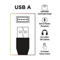Office Electronics & Batteries | Morpheus 360 HS3500SU Binaural Over the Head Deluxe Multimedia Stereo USB Headset with Adjustable Boom Microphone image number 3