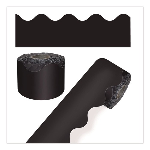 Office & Office Supplies | Carson-Dellosa 108472 2.25 in. x 65 ft. Rolled Scalloped Border - Black image number 0
