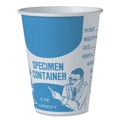 Cups and Lids | SOLO SC378-3008 8 oz Paper Specimen Cups - Blue/White (50/Sleeve, 20 Sleeves/Carton) image number 1