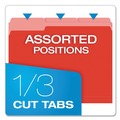  | Pendaflex 152 1/3 RED 1/3-Cut Tabs Assorted Letter Size Colored File Folders - Red/Light Red (100/Box) image number 1