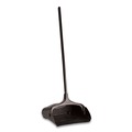 Office Jansan | Rubbermaid Commercial FG253100BLA 12.5 in. x 37 in. Lobby Pro Polypropylene with Vinyl Coat Upright Dustpan with Wheels - Black image number 3