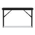  | Alera 55601 48 in. W x 23.88 in. D x 29 in. H Rectangular Wood Folding Table - Black image number 1