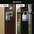 Office Jansan | Master Lock 3D 1.56 in. Wide Four-Pin Laminated Steel Tumbler Lock, 2 Keys - Silver/Blue image number 2