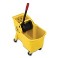 Mop Buckets | Rubbermaid Commercial Yellow Mop Bucket with 31 Qt Reverse Bucket/Wringer Combo image number 2