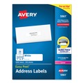 Office Jansan | Avery 05961 1 in. x 4 in. Laser Printers Easy Peel Address Labels with SureFeed Technology - White (5000/Box) image number 0