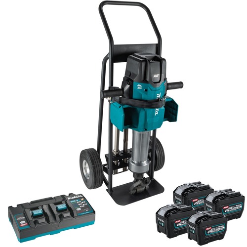 Demolition Hammers | Makita GMH04PL4X 80V MAX (40V MAX X2) XGT Brushless Lithium-Ion 70 lbs. 1-1/8 in. Hex Cordless AWS Capable AVT Breaker Hammer Kit with 4 Batteries (8 Ah) image number 0