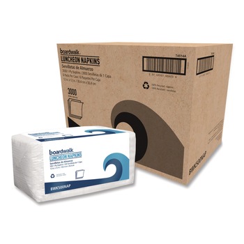 Boardwalk 12 in. x 12 in. 1-Ply 1/4-Fold Lunch Napkins - White (6/Carton)