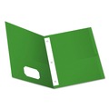 Office Jansan | Oxford 57703 11 in. x 8.5 in. 0.5 in. Capacity Twin-Pocket Folders with 3 Fasteners - Green (25/Box) image number 0