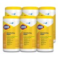 Disinfectants | Clorox 15948 7 in. x 8 in. 1-Ply Disinfecting Wipes - Lemon Fresh, White (75/Canister, 6/Carton) image number 0