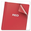 Office Jansan | Oxford 55811EE 1/2 in. Capacity Letter Size 3 Fastener Clear Front Report Cover - Red (25/Box) image number 4
