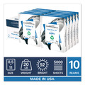 Office Jansan | Hammermill 86700 8.5 in. x 11 in. 92 Bright 20 lbs. Bond Weight Great White 30 Recycled Print Paper - White (10 Reams/Carton) image number 1
