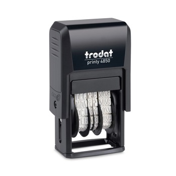Trodat 1 in. x 0.75 in. Printy Economy Micro 5-in-1 Self-Inking Date Stamp - Blue/Red