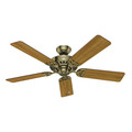 Ceiling Fans | Hunter 53063 52 in. Studio Traditional Antique Brass Walnut Indoor Ceiling Fan with 4 Lights image number 3