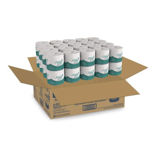 Toilet Paper | Georgia Pacific Professional 16840 2-Ply Angel Soft Septic Safe Premium Bathroom Tissue - White (450 Sheets/Roll, 40 Rolls/Carton) image number 0