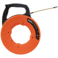 Wire & Conduit Tools | Klein Tools 56380 Multi-Groove 100 ft. Fiberglass Fish Tape with Spiral Steel Leader image number 1