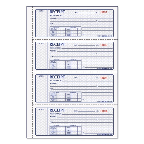 Office Jansan | Rediform 8L808 7 in. x 2.75 in. 3-Part Carbonless Softcover Money Receipt Book image number 0