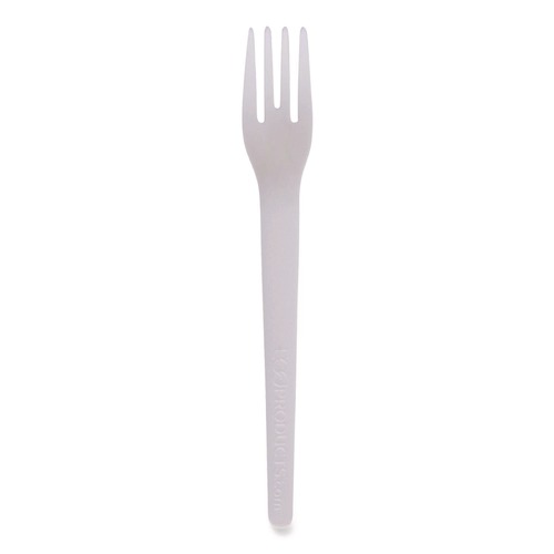 Cutlery | Eco-Products EP-S012 Plantware 6 in. Compostable Cutlery Fork - Pearl White (1000/Carton) image number 0