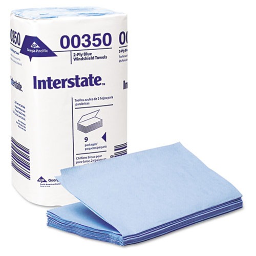 Cleaning & Janitorial Supplies | Georgia Pacific Professional 00350 9-1/2 in. x 10-1/2 in. 2 Ply Singlefold Auto Care Wipers - Blue (9/Carton) image number 0