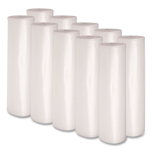 Friends & Family Sale - 15% off select orders | Boardwalk X8647DCKR01 43 in. x 47 in. 56 gal. 1.4 mil Low-Density Can Liners - Clear (100/Carton) image number 0