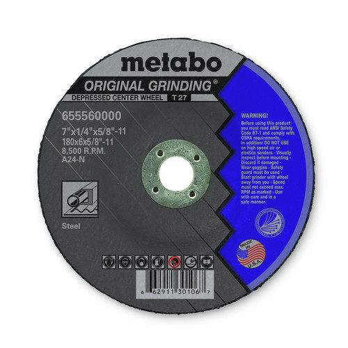 Grinding Wheels | Metabo 655560000 7 in. x 1/4 in. A24N Type 27 Depressed Center Grinding Wheels (10 Pc) image number 0