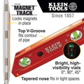 Levels | Klein Tools 935RBLT Water/Impact Resistant Lighted Torpedo Level with Magnet, 3 Vials and V-Groove image number 1