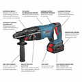 Rotary Hammers | Bosch GBH18V-26DK24 Bulldog 18V EC Brushless Lithium-Ion 1 in. Cordless SDS-plus Rotary Hammer Kit with 2 Batteries (8 Ah) image number 3