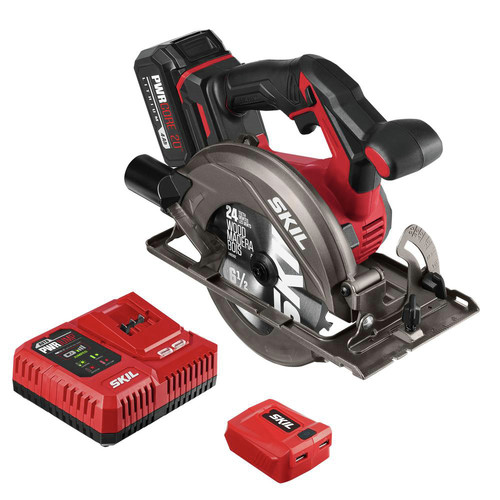 Skil Cr5413 1a Pwrcore 20 20v Brushless Lithium Ion 6 1 2 In Cordless Circular Saw Kit 4 Ah Cpo Outlets