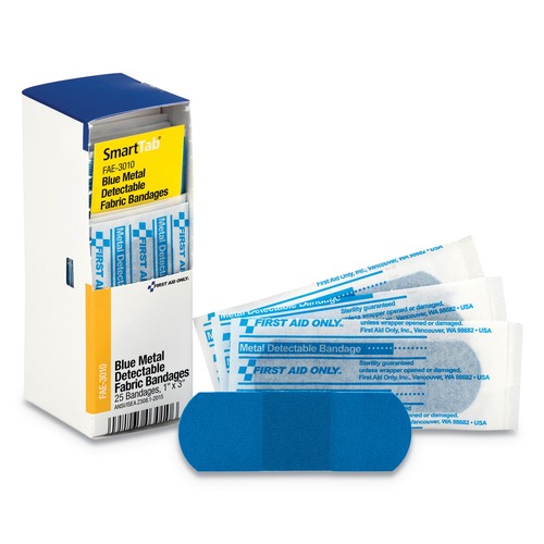 First Aid | First Aid Only FAE-3010 1 in. x 3 in. Metal Detectable Bandages Refill for SmartCompliance General Cabinet - Blue image number 0