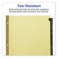 Office Jansan | Avery 11350 11 in. x 8.5 in. 25-Tab A to Z Preprinted Black Leather Tab Dividers w/Gold Reinforced Edge - Buff (1-Set) image number 5