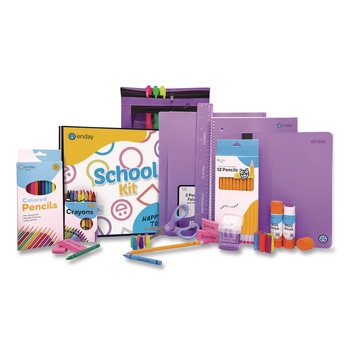 enday Back to School Supplies Kit for Grades K-5 - Purple (1-Kit)