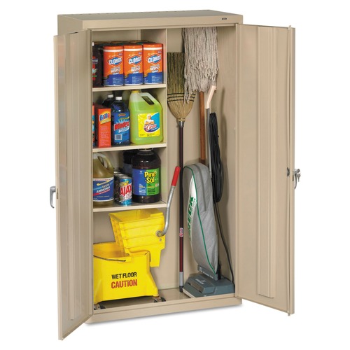 Office Furniture & Lighting | Tennsco JAN6618DH-CPY 36 in. x 18 in. x 64 in. Janitorial Cabinet - Putty image number 0