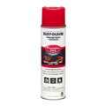 Paint | Rust-Oleum 203038CT Industrial Choice 17 oz. Aerosol Can M1800 System Water-Based Precision Line Marking Paint - Flat Safety Red (12/Carton) image number 0