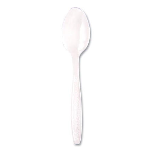 Cutlery | SOLO GDC7TS-0090 Guildware Heavyweight Plastic Cutlery Teaspoon - Clear (1000/Carton) image number 0