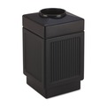 Trash & Waste Bins | Safco 9474BL Canmeleon 15-Gallon Polyethylene Recessed Panel Receptacles - Black image number 1