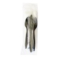 Cutlery | Boardwalk BWKCOMBO6KIT 6-Piece 5.86 in. Plastic Fork/Knife/Napkin/Pepper/Salt/Spoon Cutlery Kit - Black (250/Carton) image number 2