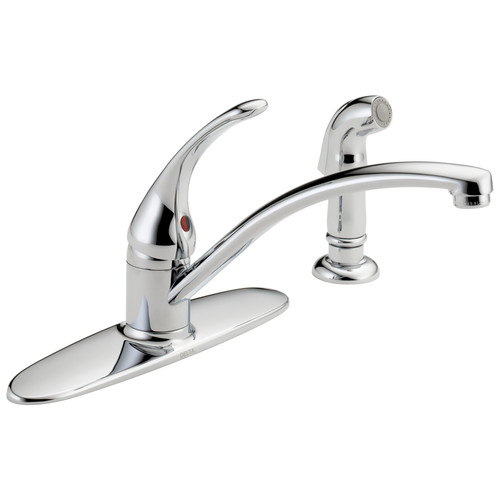 Kitchen Faucets | Delta B4410LF Foundations Single Handle Pull-Out Kitchen Faucet with Spray - Chrome image number 0