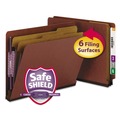 Office Jansan | Smead 26860 6 SafeSHIELD Fasteners 2 in. Expansion 2 Dividers Letter Size End Tab Pressboard Classification Folders - Red (10/Box) image number 1