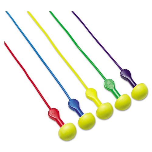 Ear Protection | 3M 311-1115 25 dB NRR E-A-R Corded Express Pod Plugs Single-Use Earplugs - Yellow Plug Tips/Assorted Color Cords/Grips (100/Box) image number 0