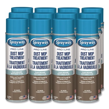 Sprayway PRO LINE 1000058624 14 oz. Aerosol Spray Dust Up Floor Dressing and Dust Mop Treatment - Lemon Scent (12/Carton)