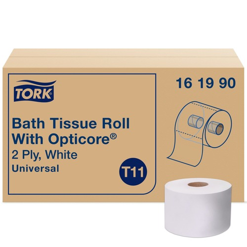 Toilet Paper | Tork 161990 2-Ply Septic Safe Universal Bath Tissue Roll with OptiCore - White (36/Carton) image number 0