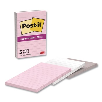 Post-it Notes Super Sticky 4 in. x 6 in. 90-Sheet Note Ruled Pads in Simply Serene Colors - Assorted Colors