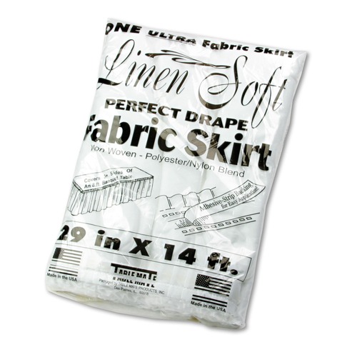 Linen and Table Accessories | Tablemate LS2914WH 29 in. x 14 ft. Table Set Polyester Linen-Like Table Skirting - White image number 0